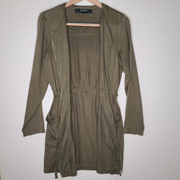 Zara Basic Collection Army Green Cargo Mini Dress - Picture 11 of 16